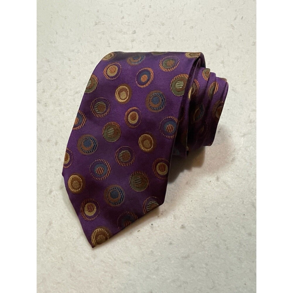 JOS. A. BANK Signature Collection Men's Silk Necktie Geometric Purple 60"x4"
